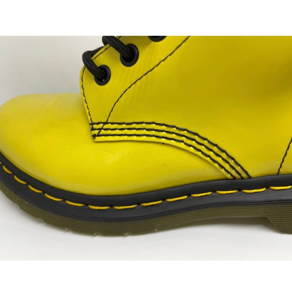DR. MARTENS Yellow Patent Leather Ankle Boots - Picture 9 of 12